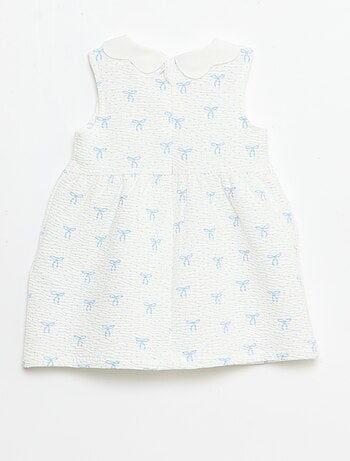 Vestito in maglia effetto stropicciato con collo in popeline