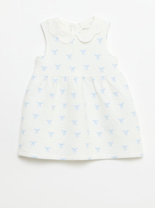 Vestito in maglia stropicciata con collo in popeline - Kiabi