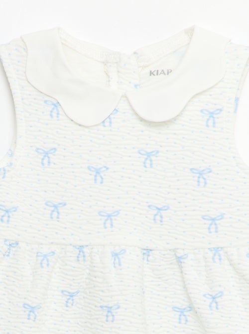 Vestito in maglia stropicciata con collo in popeline - Kiabi