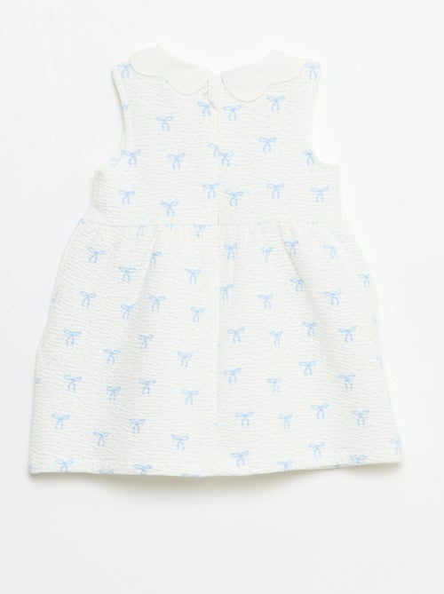 Vestito in maglia stropicciata con collo in popeline - Kiabi