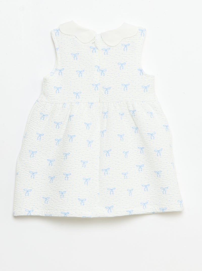 Vestito in maglia stropicciata con collo in popeline Bianco - Kiabi
