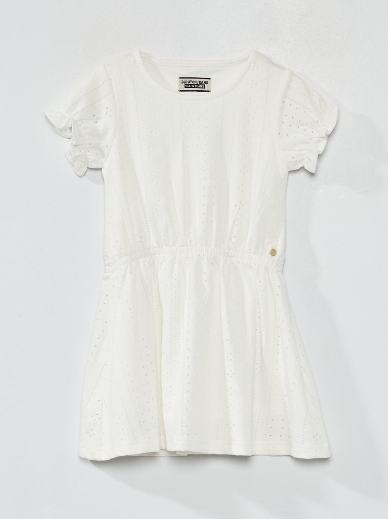 Vestito in maglia traforata bianco - Kiabi