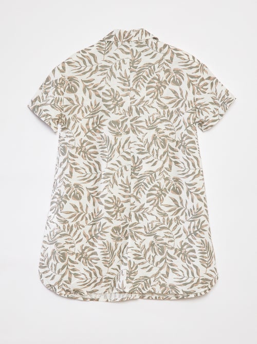 Vestito in misto lino con colletto a camicia - Kiabi