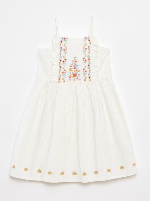 Vestito in ordito e trama con ricami - Kiabi