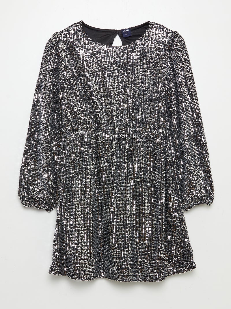 Vestito in paillettes + elastico per capelli abbinato GRIGIO - Kiabi