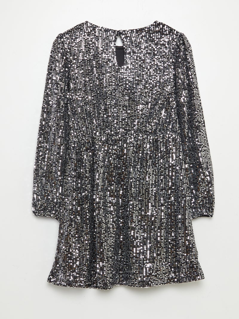 Vestito in paillettes + elastico per capelli abbinato GRIGIO - Kiabi