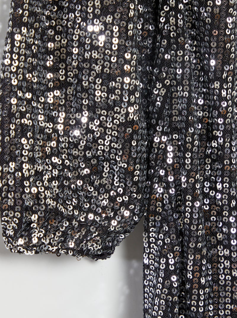 Vestito in paillettes + elastico per capelli abbinato GRIGIO - Kiabi