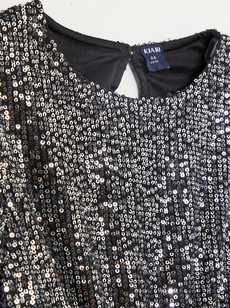 Vestito in paillettes + elastico per capelli abbinato GRIGIO - Kiabi