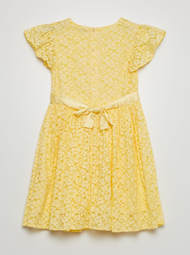 Vestito in pizzo da cerimonia GIALLO - Kiabi