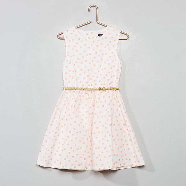 Vestito In Popeline Aperto Dietro Bambina 3 12 Anni Beige Kiabi 12 00