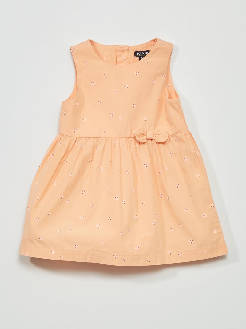 Vestito in popeline con stampa ROSA - Kiabi