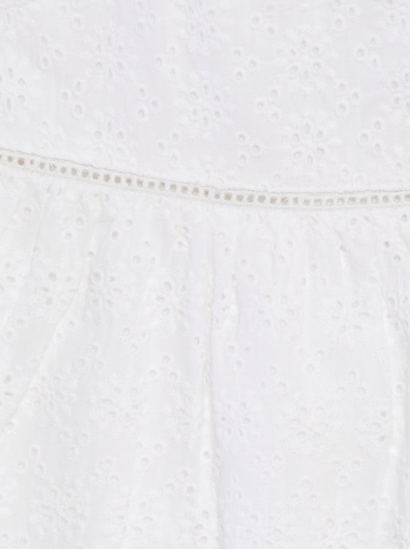 Vestito in ricamo punto inglese e spalline sottili bianco - Kiabi