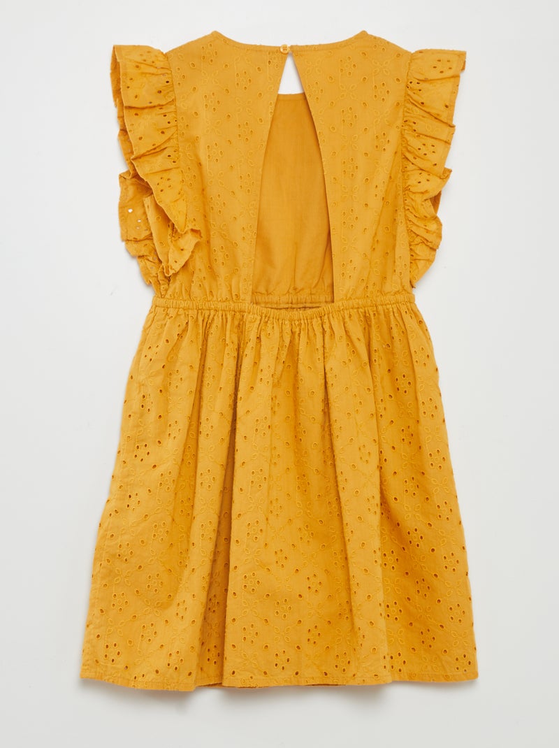 Vestito in ricamo punto inglese GIALLO - Kiabi