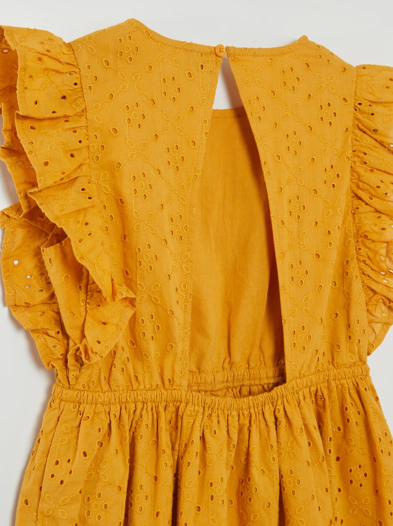 Vestito in ricamo punto inglese GIALLO - Kiabi