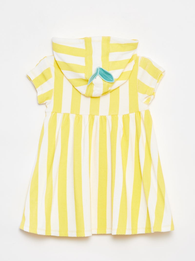 Vestito in spugna con cappuccio con motivo GIALLO - Kiabi