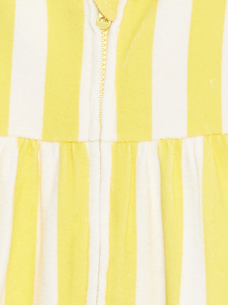 Vestito in spugna con cappuccio con motivo GIALLO - Kiabi