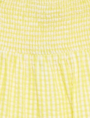 Vestito in tessuto crespone con top in punto smock