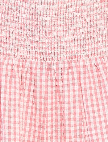 Vestito in tessuto crespone con top in punto smock