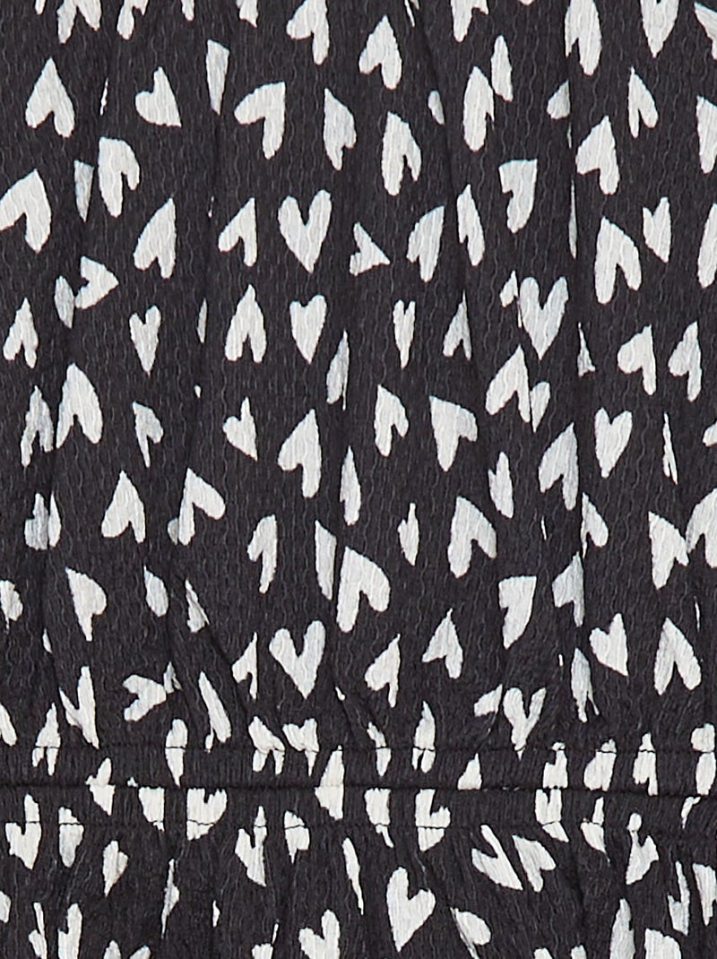 Vestito in tessuto effetto crêpe con stampa NERO - Kiabi