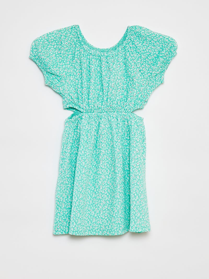 Vestito in tessuto effetto crêpe con stampa VERDE - Kiabi