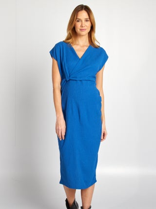 Vestito in tessuto effetto crêpe lunghezza midi