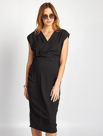 Vestito in tessuto effetto crêpe lunghezza midi