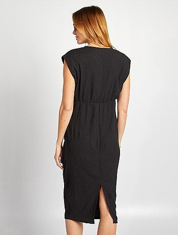 Vestito in tessuto effetto crêpe lunghezza midi