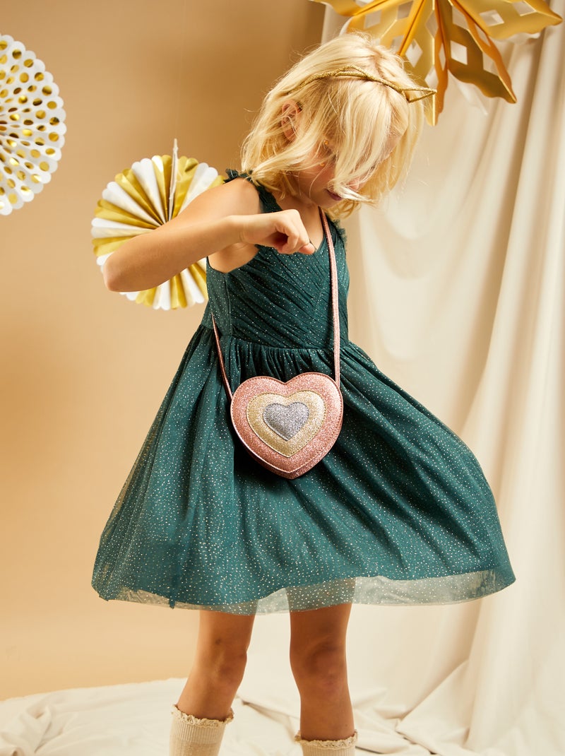 Vestito in tulle con paillettes - verde grigio verde - Kiabi