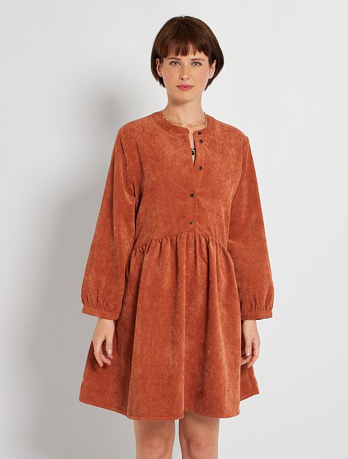 Vestito in velluto a coste - ARANCIONE - Kiabi - 35.00€