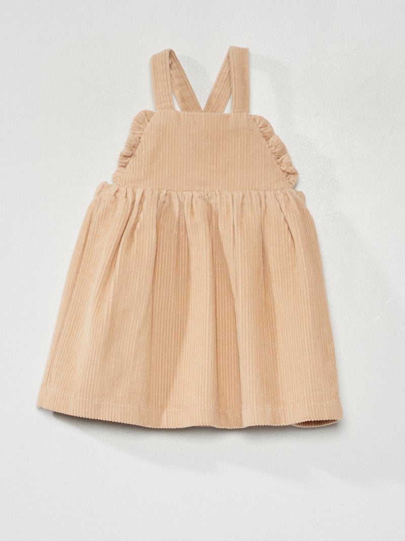 Vestito in velluto a coste BEIGE - Kiabi