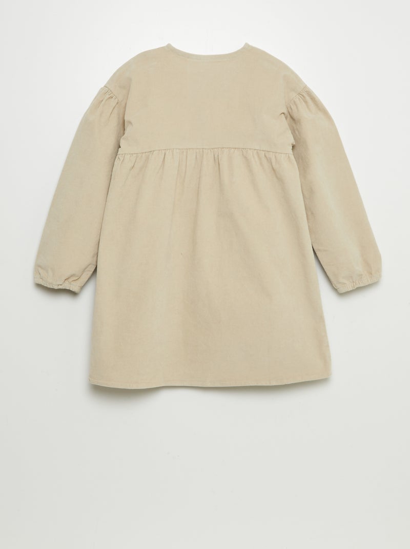 Vestito in velluto a coste BEIGE - Kiabi