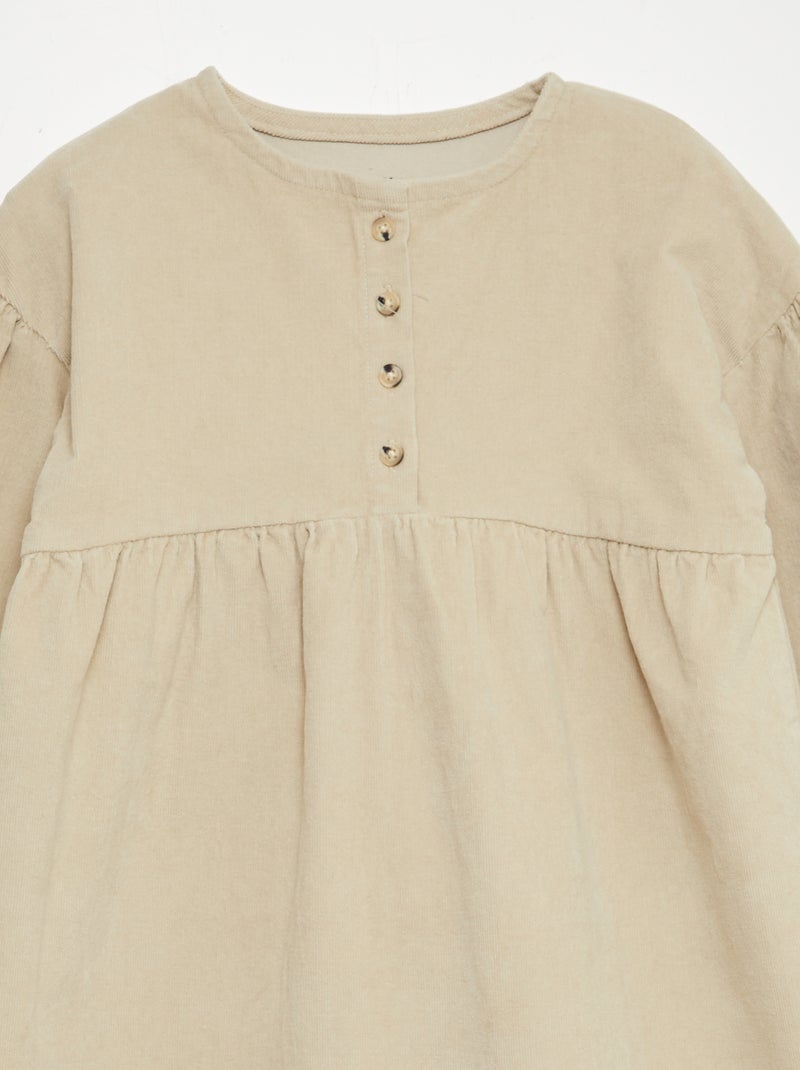 Vestito in velluto a coste BEIGE - Kiabi