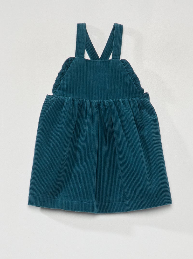 Vestito in velluto a coste blu scuro - Kiabi