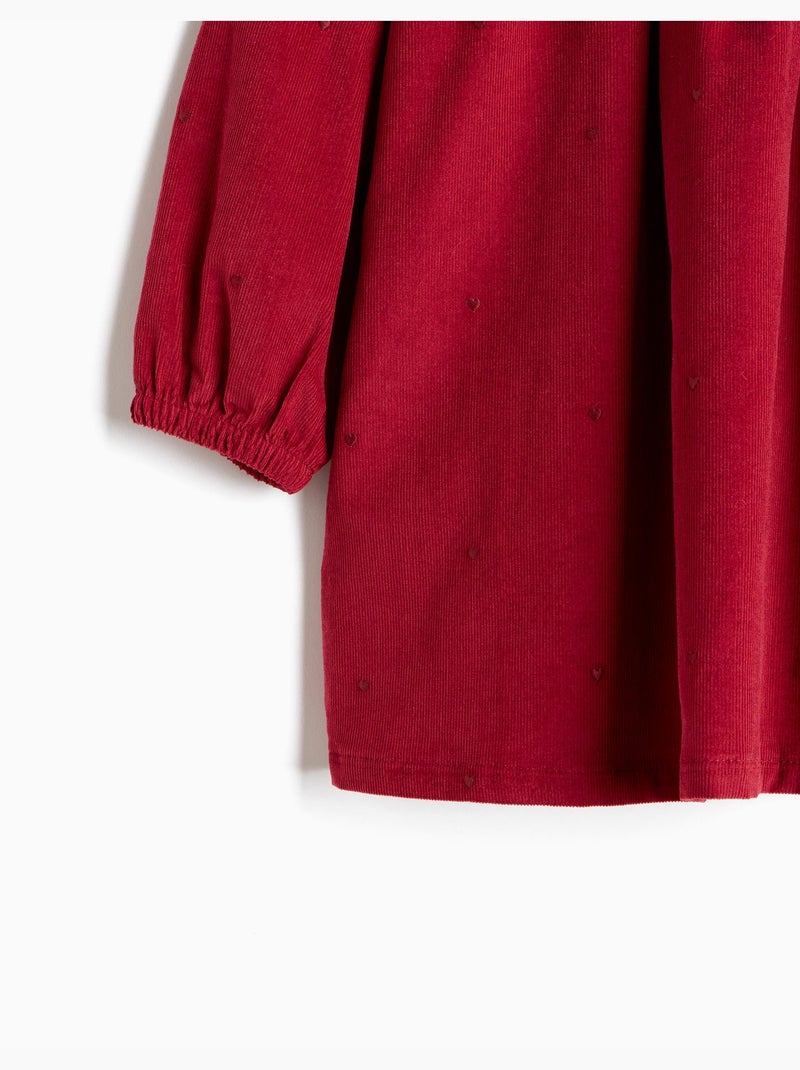 Vestito in velluto a coste, mo fashion Rosso - Kiabi