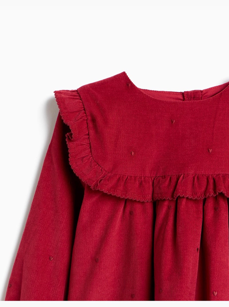 Vestito in velluto a coste, mo fashion Rosso - Kiabi