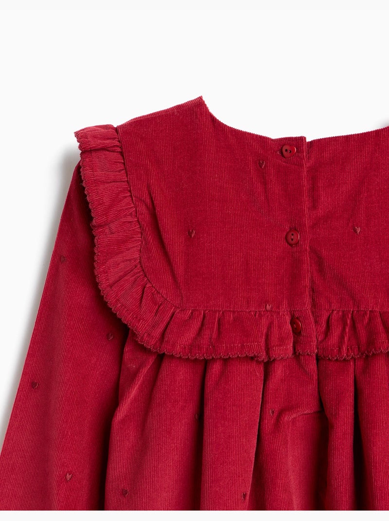 Vestito in velluto a coste, mo fashion Rosso - Kiabi