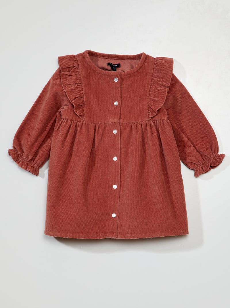 Vestito in velluto a coste ROSA - Kiabi
