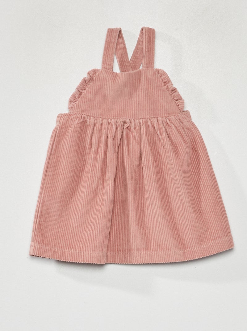 Vestito in velluto a coste rosa antico - Kiabi