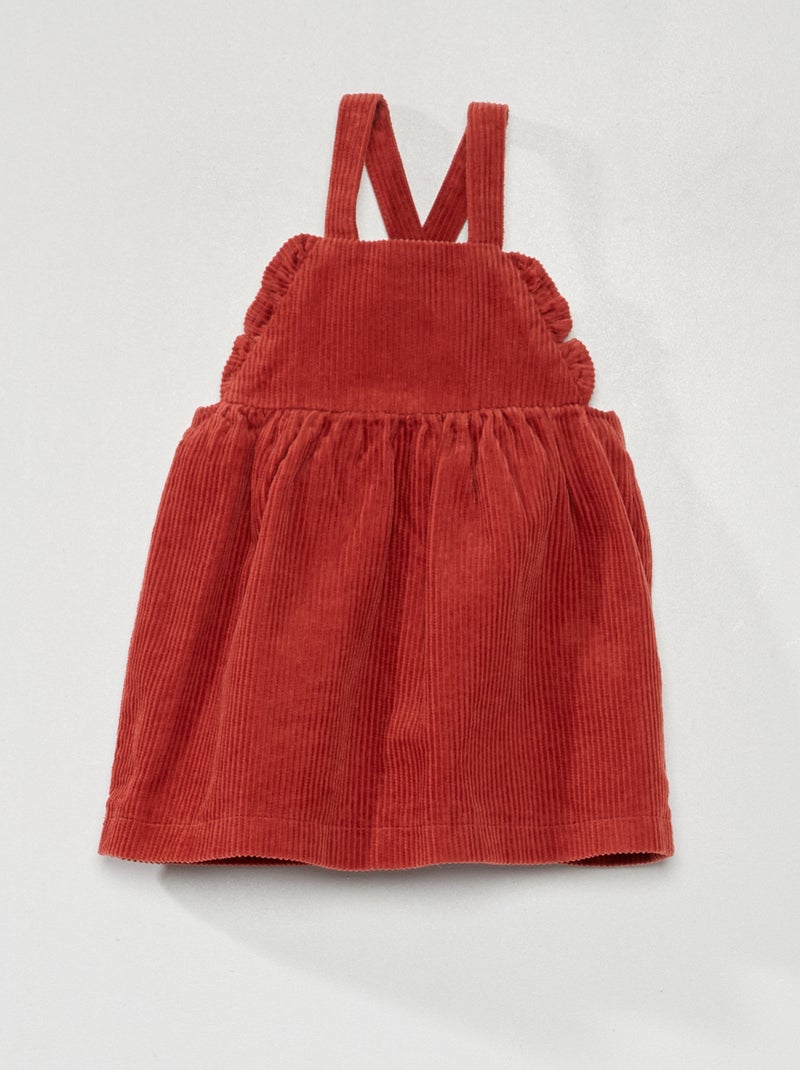Vestito in velluto a coste ROSSO - Kiabi