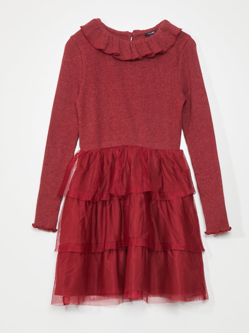 Vestito in velluto a coste ROSSO - Kiabi