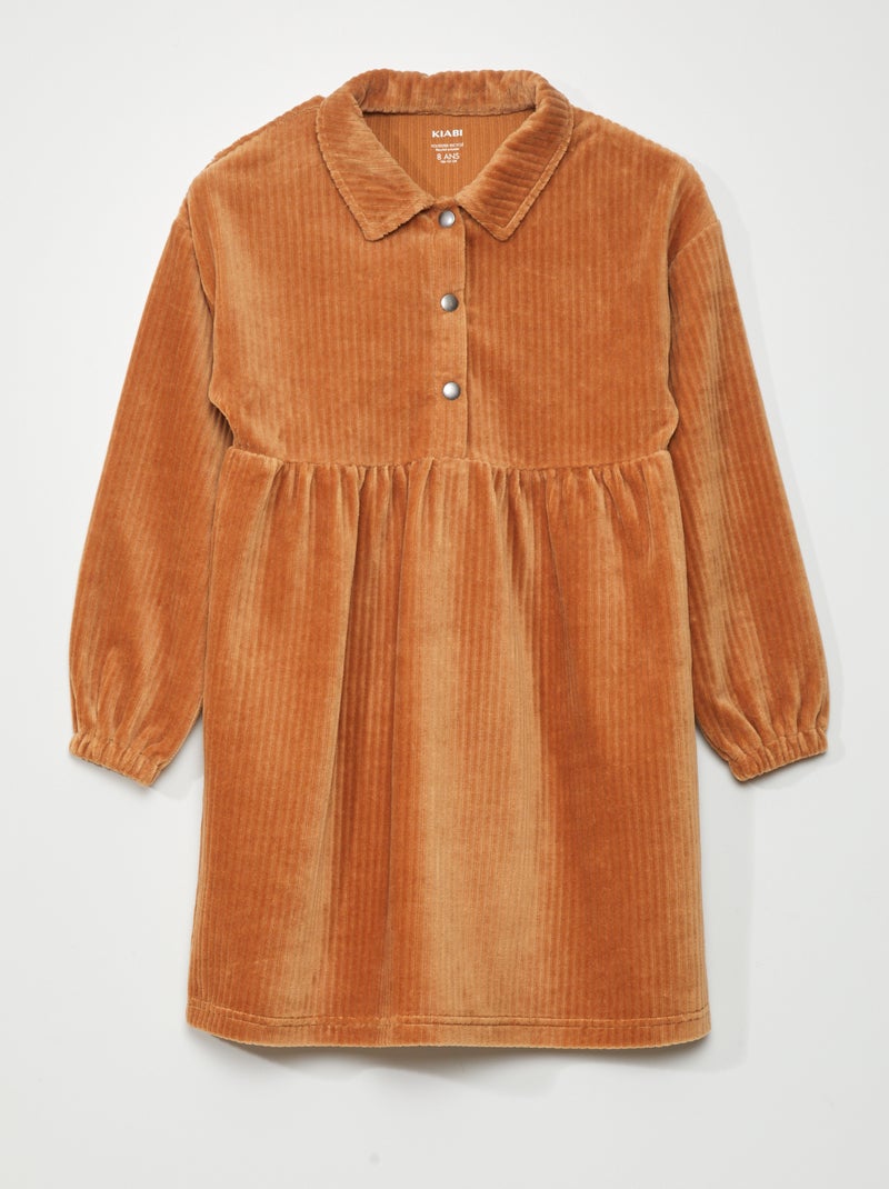 Vestito in velluto MARRONE - Kiabi