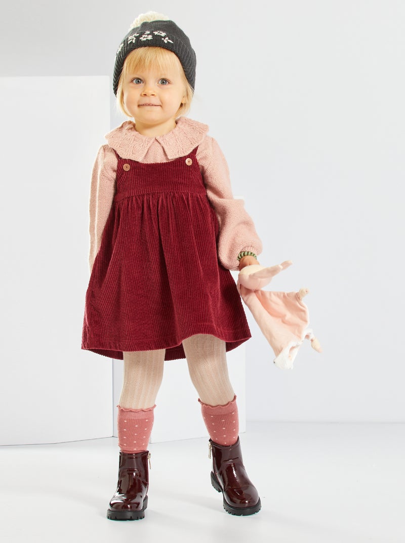 Vestito in velluto rosso bordeaux - Kiabi