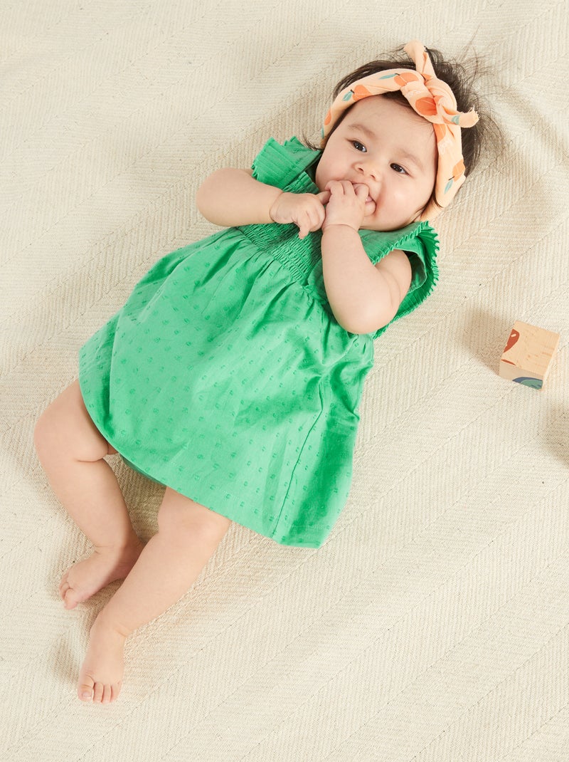 Vestito in voile di cotone + slip - 2 pezzi VERDE - Kiabi