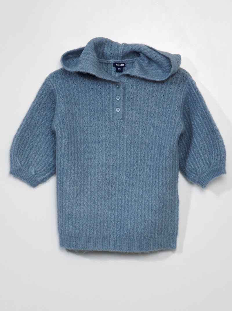 Vestito lavorato a maglia con cappuccio BLU - Kiabi