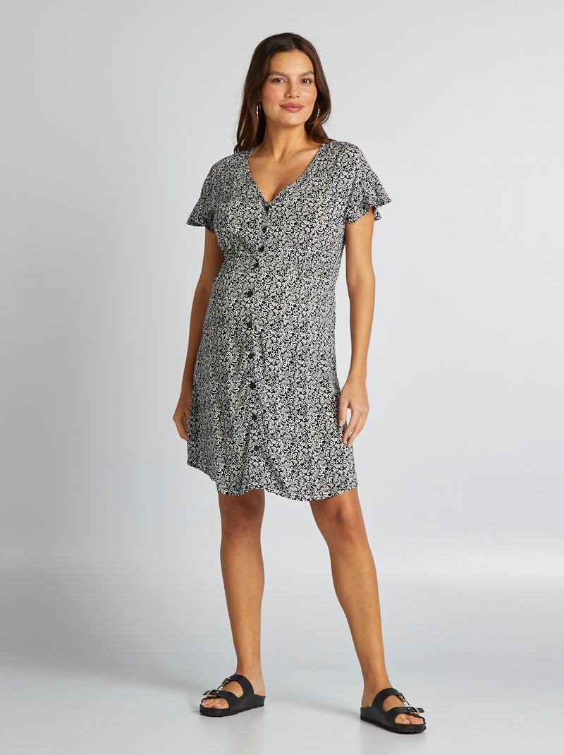 Vestito leggero premaman stretto in vita NERO - Kiabi