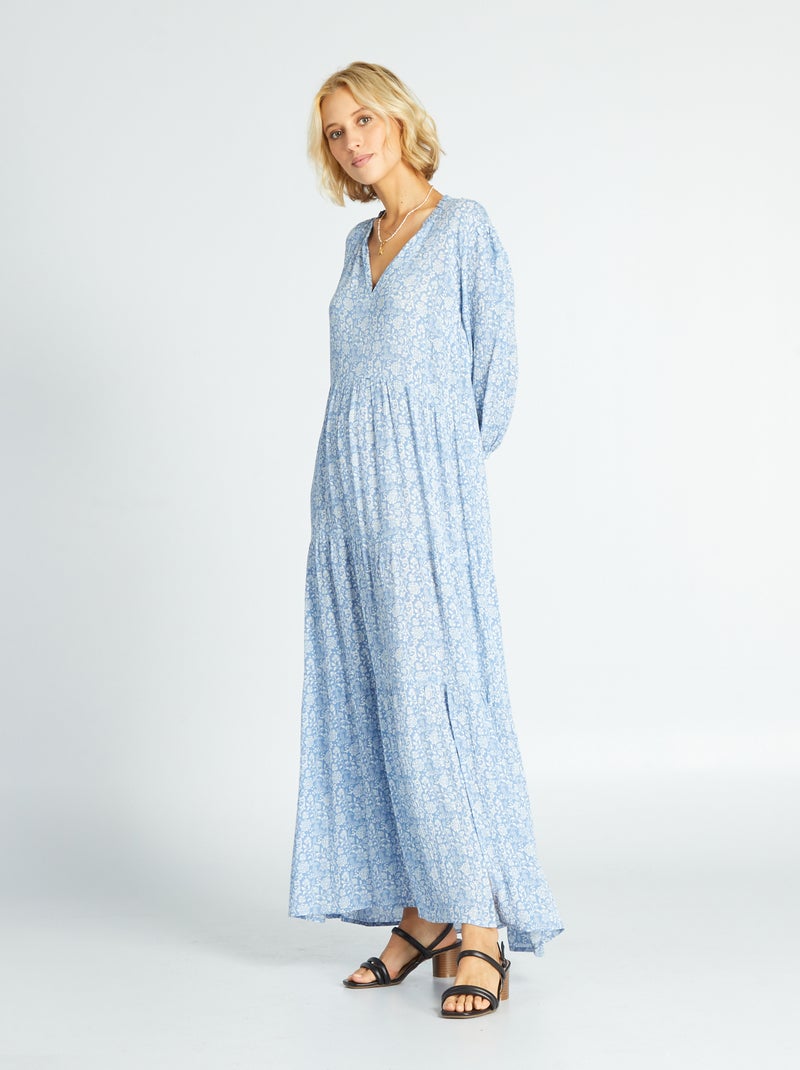 Vestito lunga in maglia crêpe BLU Donna Kiabi