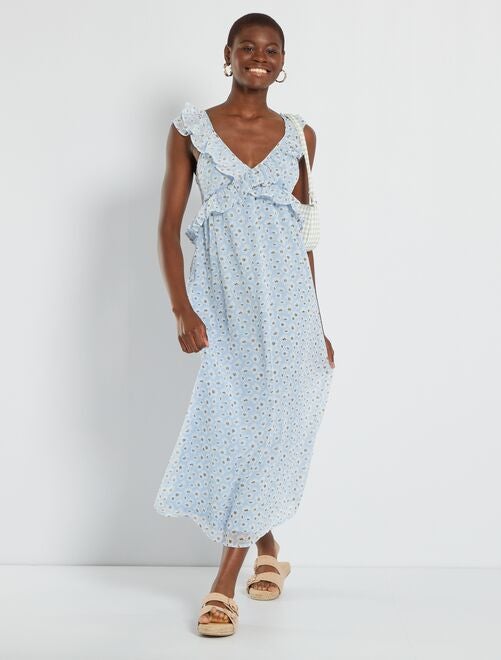 Vestito lungo a fiori - BLU - Kiabi - 32.00€