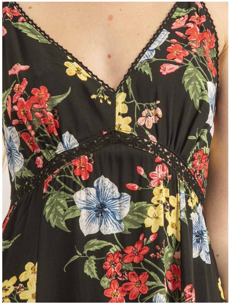 Vestito lungo a motivi ITALIKA Nero - Kiabi