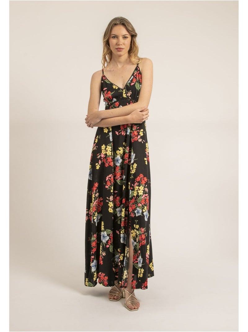 Vestito lungo a motivi ITALIKA Nero - Kiabi