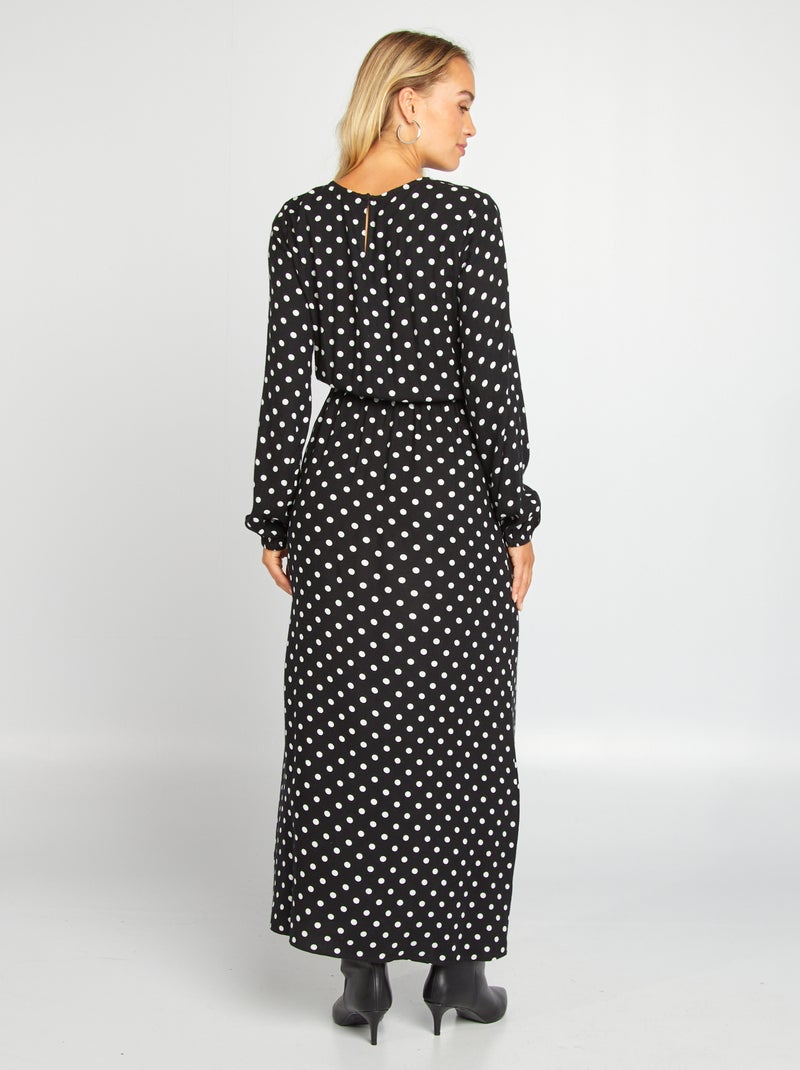 Vestito lungo a pois NERO - Kiabi